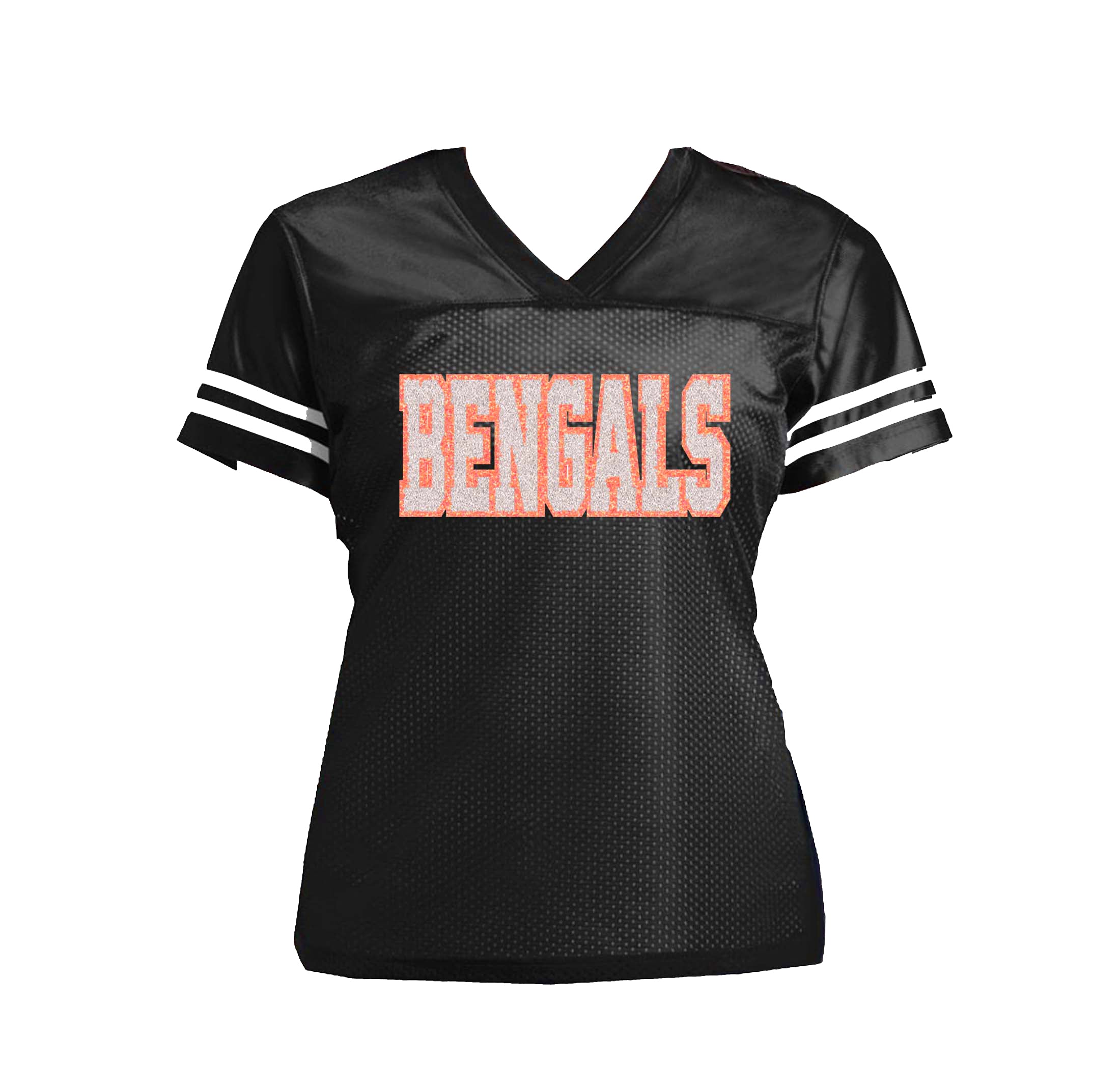 Bengals Glitter Women's Football Jersey, Cincinnati Bling Shirt – Sparklez  Apparel